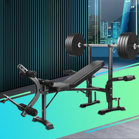 Finex Weight Bench 8-in-1 Press Multi-Station Fitness Weights Squat Rack Incline