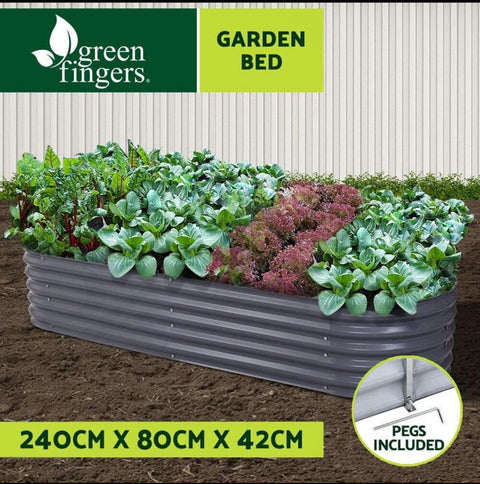 Greenfingers Garden Bed Galvanised Raised Steel Instant Planter 240X80X42CM