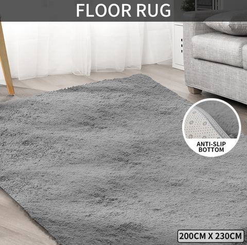 Marlow Floor Mat Rugs Shaggy Rug Area Carpet Large Soft Bedroom Living Room Grey