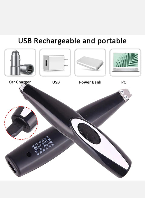 Cordless Pro Pet Hair Clippers Dog Cat Paw Trimmer Grooming USB Rechargeable Kit