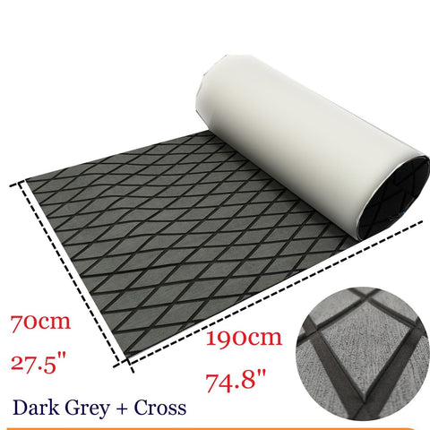EVA Synthetic Marine Boat Flooring Foam Grid Anti-slip | Dark Grey Diamond Block