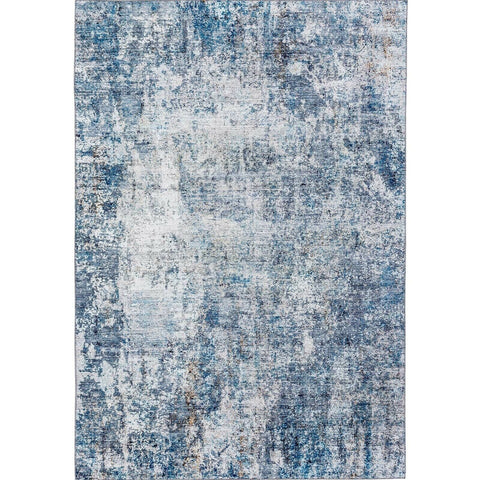 Large Rug Runner Blue Distressed Abstract Modern Carpet Mat 5 Sizes - Bright Tech Home