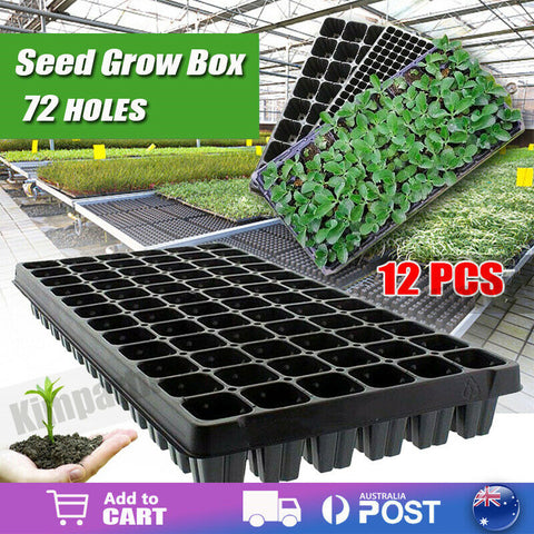 12x 72 Hole Plant Seed Grow Box Insert Propagation Nursery Seedling Starter Tray - Bright Tech Home