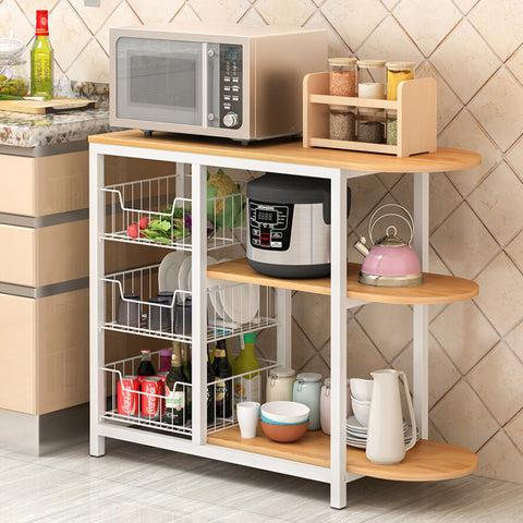 Optimal Organizer Kitchen Workbench Storage Shelf (Oak) - Bright Tech Home