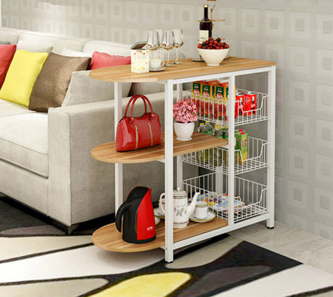 Optimal Organizer Kitchen Workbench Storage Shelf (Oak) - Bright Tech Home