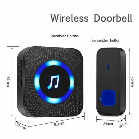 Wireless Door Bell Waterproof 300m Range Home Wall Plug In Doorbell 55 Chimes WH - Bright Tech Home