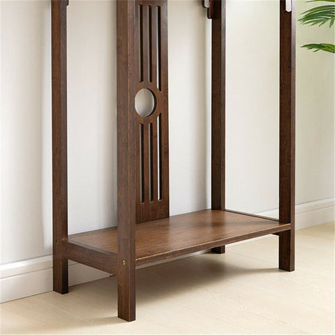 1 Drawer Bamboo Console Table 2 Tier Hallway Living Room Storage End Side Tables - Bright Tech Home