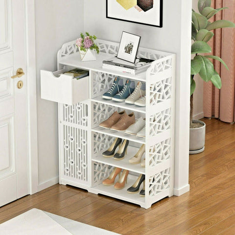 Shoe Cabinet Shoe Rack Shoe Organizer Shoe Cupboard with Drawer - Bright Tech Home