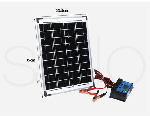 12V 10W Solar Panel Kit Mono Caravan Folding Camping Charging Controller Kits - Bright Tech Home