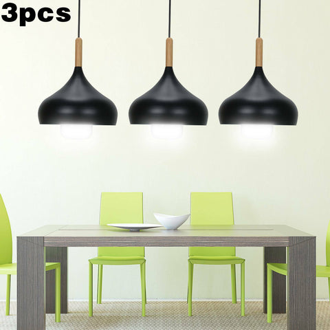 3X Kitchen Lamp Bar Pendant Light Wood Chandelier Lighting Modern Ceiling Lights - Bright Tech Home