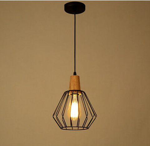 3x Kitchen Pendant Light Bar Lamp Wood Ceiling Lights Black Chandelier Lighting - Bright Tech Home
