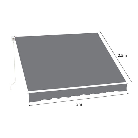 Folding Arm Awning Retractable Manual Sunshade Canopy Window Patio Pivot 3 x 2.5 - Bright Tech Home
