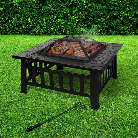 3IN1 Fire Pit BBQ Grill Pits Outdoor Patio Garden Heater Fireplace BBQS Grills - Bright Tech Home