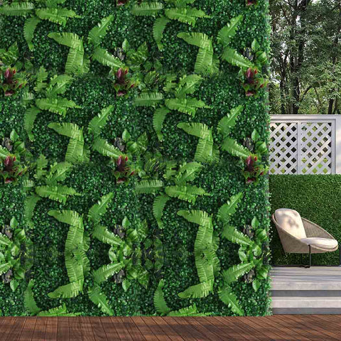 6 x Artificial Hedge Grass Plant Hedge Fake Vertical Garden Green Wall Ivy Mat Fence