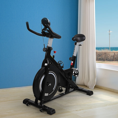 Spin Bike Fitness Exercise Bike Flywheel Commercial Home Gym Workout LCD Display - Bright Tech Home