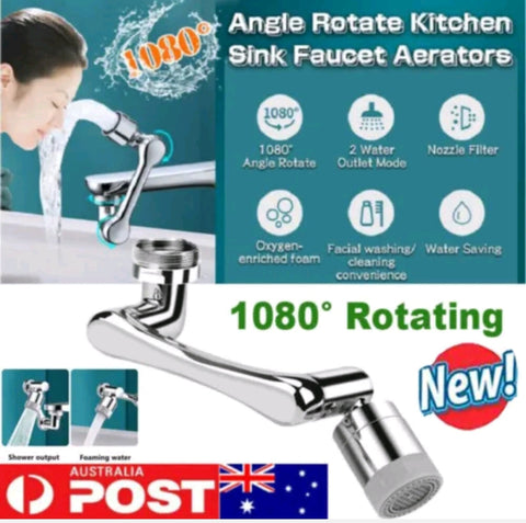 1080° Swivel Extension Faucet Aerator Rotate Robotic Arm Tap Extender Universal