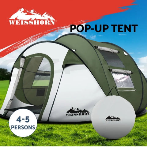 Weisshorn Instant Up Camping Tent 4-5 Person Pop up Tents Family Hiking Dome