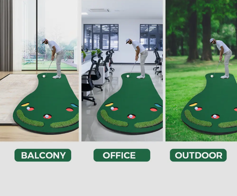 3M Golf Putting Mat w/ 4 Balls Trainning Practice Slope Artifical Grass Surface - Bright Tech Home