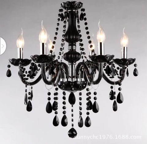 Crystal Chandelier Ceiling Lamp Pendent Light Glass Beads - 4 Color - 6 Heads