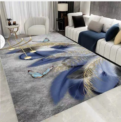 Premium Large Floor Rug 'Leafy' Collection Modern Print Carpet 2.3x1.6m