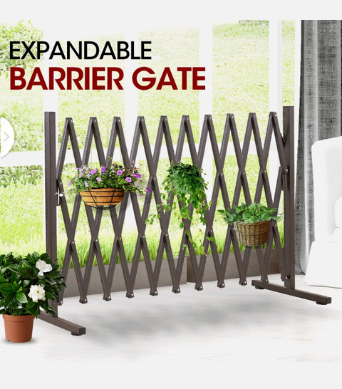 Security Gate Pet Safe Steel Trellis Fence Barrier Door Traffic Indoor Outdoor