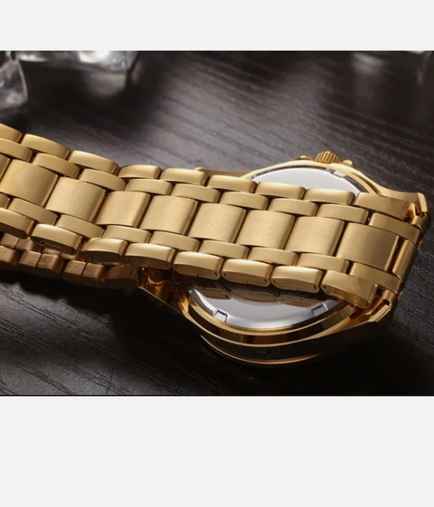 Men's Waterproof Yellow Gold Most Popular Luxury Crystal Dress Quartz Watches