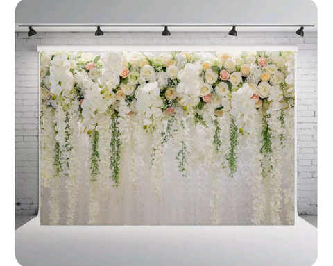 7x5ft 5x3ft Flower Wall Wedding Photography Backdrop Photo Background Props