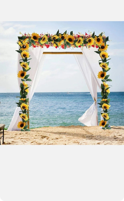 artificial 2.5m sunflower garland flower vine wedding floral arch decor silk au