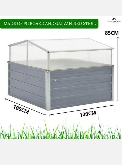 Greenhouse Cover Raised Garden Bed Planter Box Galvanised Steel Grey Prop Up Top