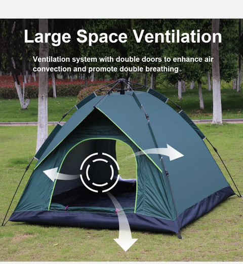 200CM Instant Camping Tent 3-5 Person Pop up Tents Family Hiking Dome Waterproof - Bright Tech Home