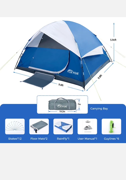 Klökick Family Camping Tent 6 Person Instant Pop Up Tent Hiking Beach Tents Dome