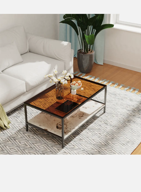 luxury amber glass cocktail table modern coffee table marble storage living room