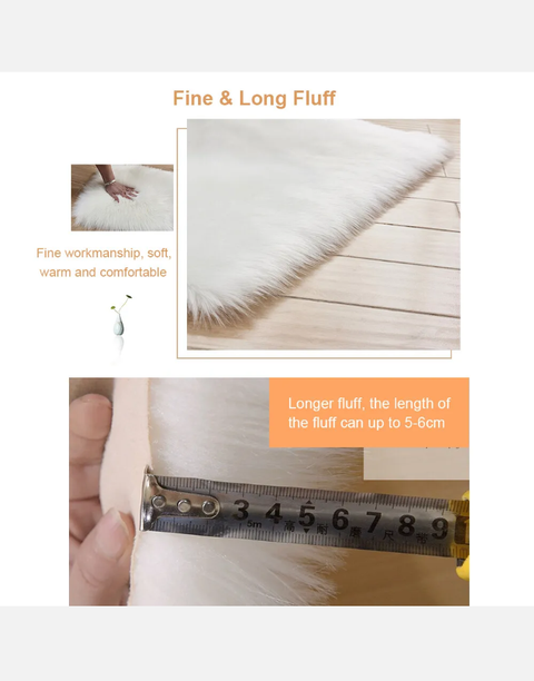 120cm Washable Anti-Skid Fluffy Rug Shaggy Plush Carpet Living Room Floor Mats - Bright Tech Home