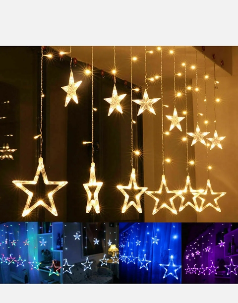 LED Twinkle Star Fairy String Lights Curtain Window Festival Party Weding Deco F