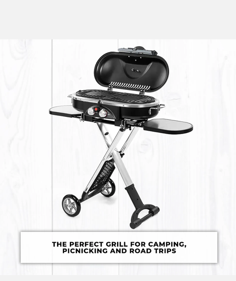 Cookmaster Premium Portable BBQ Grill Gas LPG Twin Griller Outdoor Cooking Steel