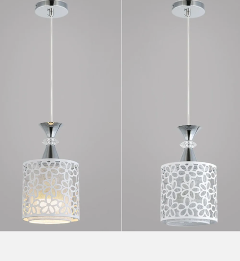 E27 Pendant Lamp Modern Crystal Iron Ceiling Light Dining Room Chandelier Decor