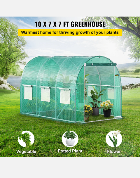 VEVOR Walk in Greenhouse 3x2x2M Green House Tunnel Garden Shed Plant Storage