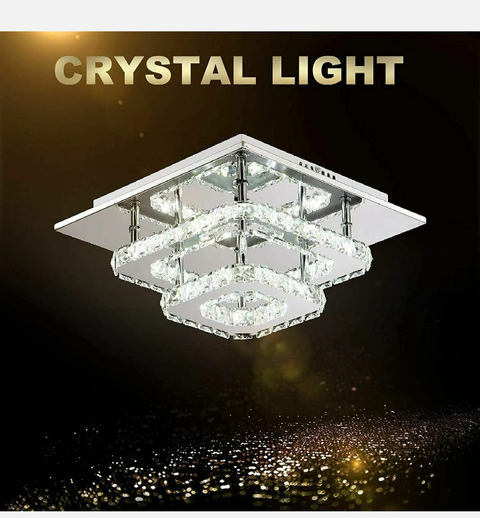 NEW 36W Crystal LED Ceiling lights chandelier Bilayer Flush Mount Light Fixture