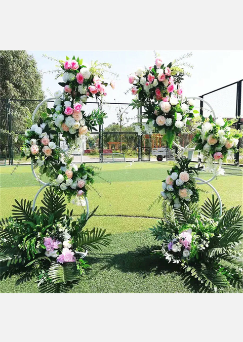 Large Size White Metal Circle Balloon Arch Wedding Party Flower Display Frame - Bright Tech Home