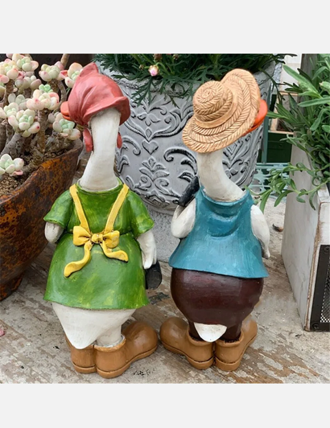 Cute Duck Home Garden Statues Lawn Resin Duck Ornament Sculpture Home Decor Gift