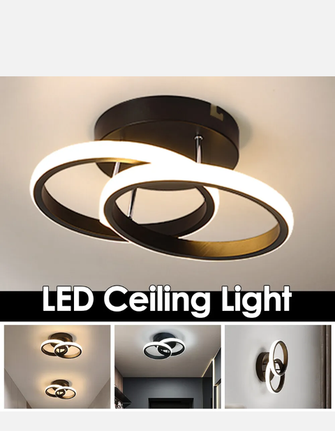 Modern Chandelier LED Lamp Black Frame Ceiling Light Living Room Pendant Lights
