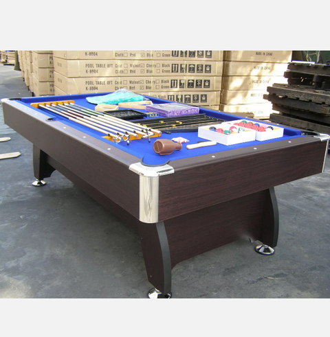 PUB SIZE POOL TABLE 8FT SNOOKER BILLIARD TABLE 25MM TABLE TOP - DARK WALNUT - Bright Tech Home