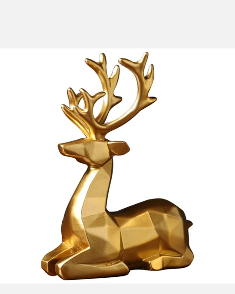 2 PCS Nordic Christmas Reindeer Figurine Resin Sitting Standing Elk Deer Statue - Bright Tech Home