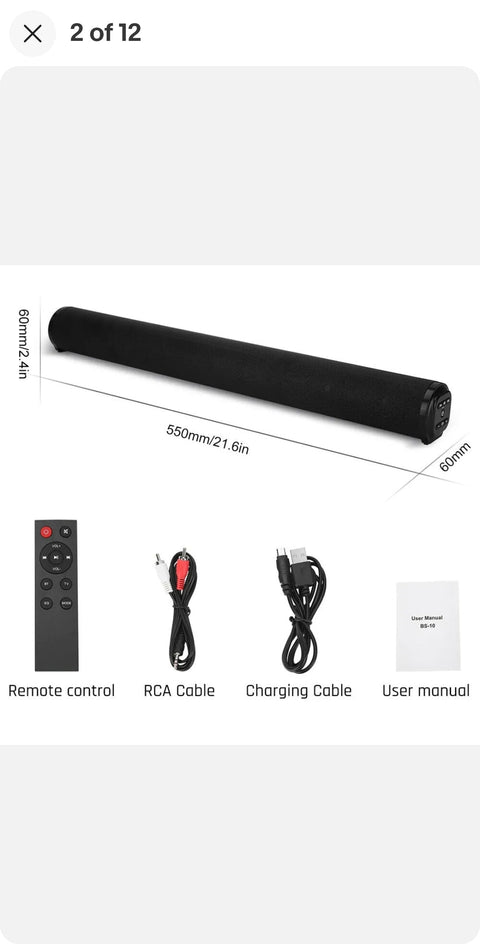 TV Soundbar Subwoofer Speaker Wireless Bluetooth 5.0 Sound Bar Home Theater 40W