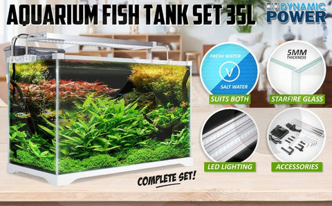Aquarium Fish Tank Nano STARFIRE LED Light Complete Set Filter Pump 39L - Bright Tech Home