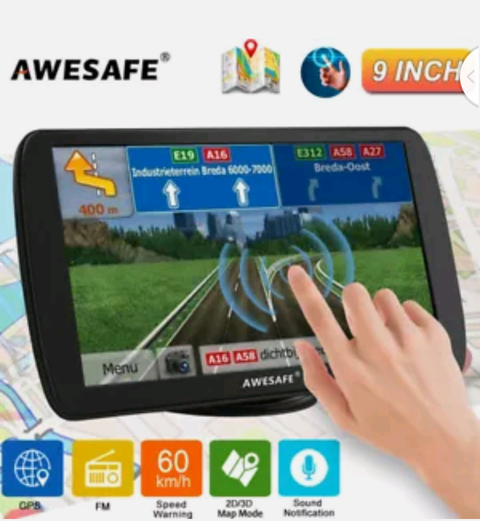 9"SAT NAV  AWESAFE Portable GPS Navigation for Truck Navigator Free Australia Map