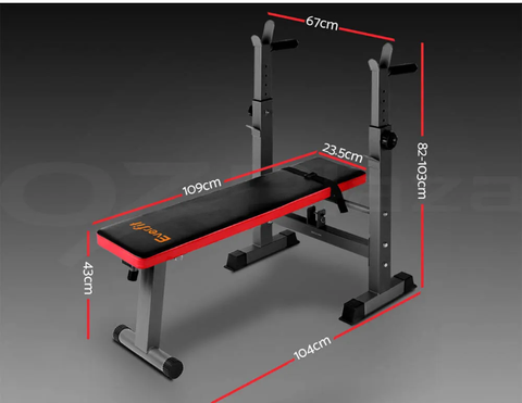 Everfit Weight Bench Fitness Bench Press Squat Rack Adjustable Home Gym Equip