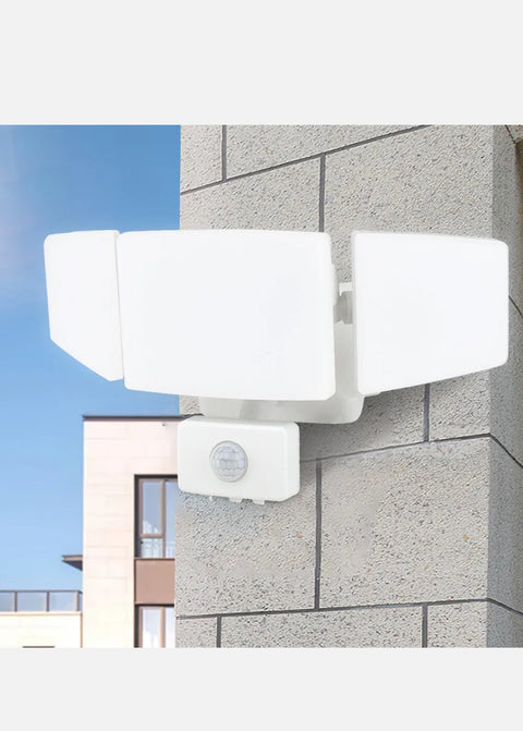 3 Head Motion Sensor Security Outdoor Garden Wall Security Flood Lamp Waterproof