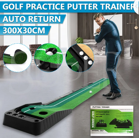 Golf Putting Mat 3M Indoor Outdoor Putter Trainer Golf Practice Mat Auto Return