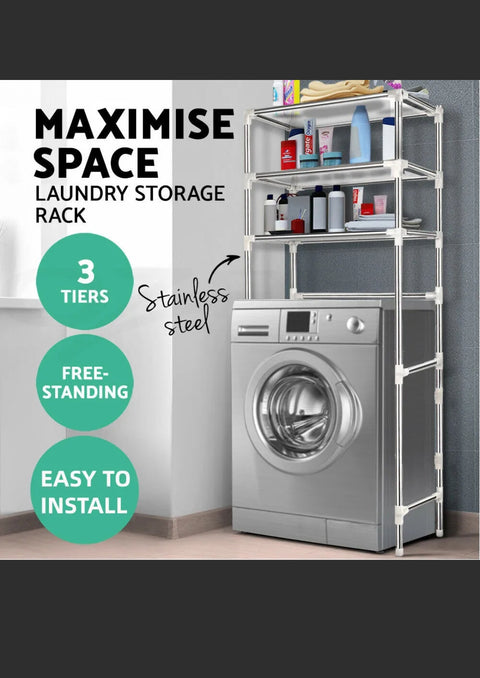 3 Tiers Storage Rack Over Toilet/Bathroom/Laundry/Washing Machine Towel Shelf AU